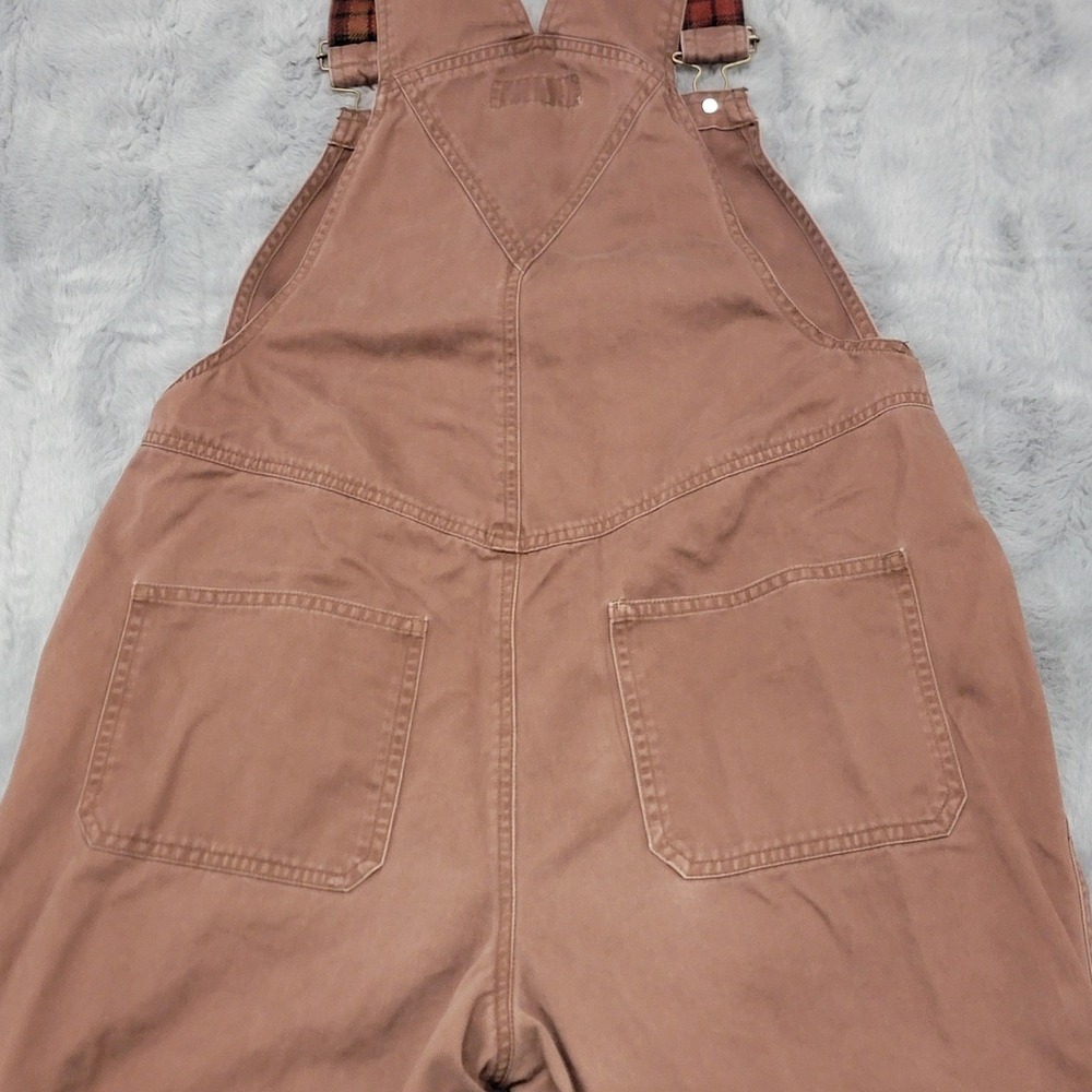 Vintage Mandal Bay Overalls Womens XL Brown Happy Harvest Scarecrow Fall Plaid - Picture 14 of 16